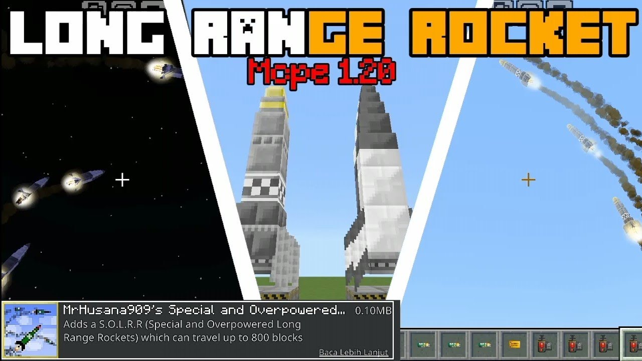 ADD-ON MISSILE REALISTIC [‼️OVERPOWERED ROCKET LAUNCHER☢️‼️] MCPE/MCBE V1.20.50/51