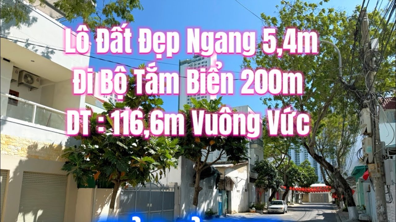 Tìm đâu ra lô đất đi bộ tắm biển 200m , ngang 5,4m vuông vức trung tâm Phường Bắc Nha Trang 