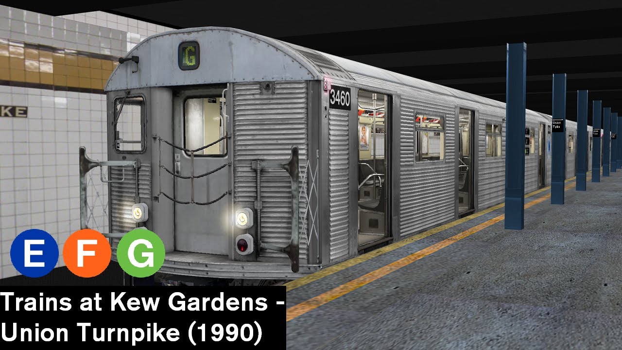 OpenBVE Virtual Railfanning: E, F and G Trains at Kew Gardens - Union Tpke (1990)