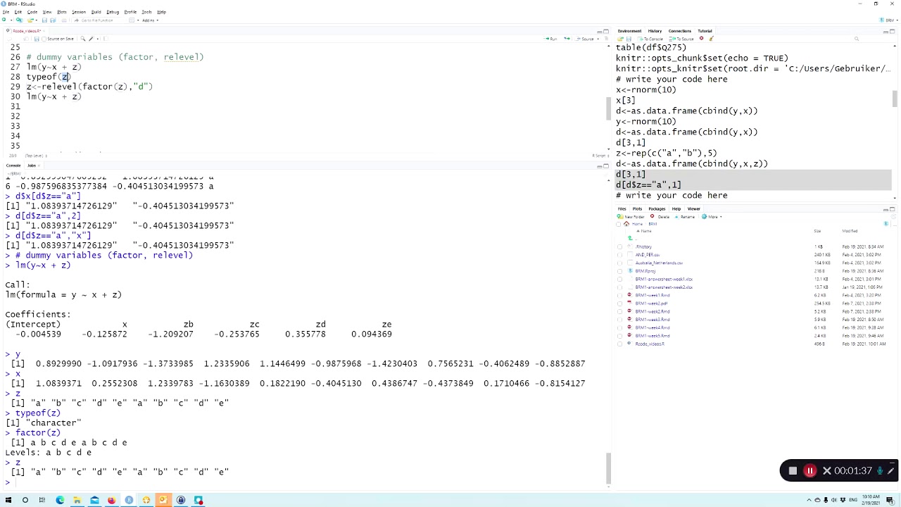 R: Dummy vars - factor & relevel