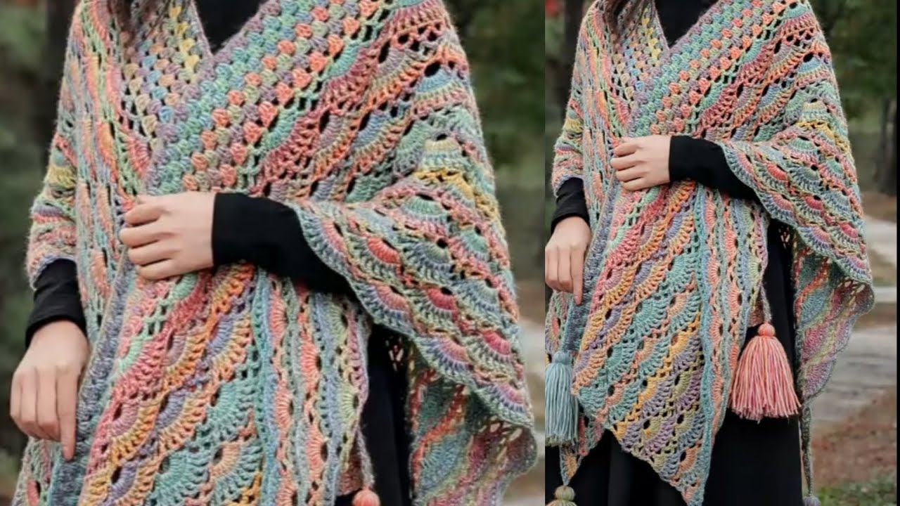 DIY**Easy and Beautiful Crochet Shawl For Beginners(part-2)crochet pattern tutorial