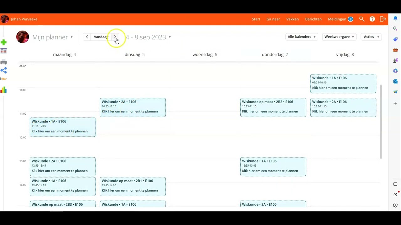 De planner - lessenrooster opmaken met een sjabloon