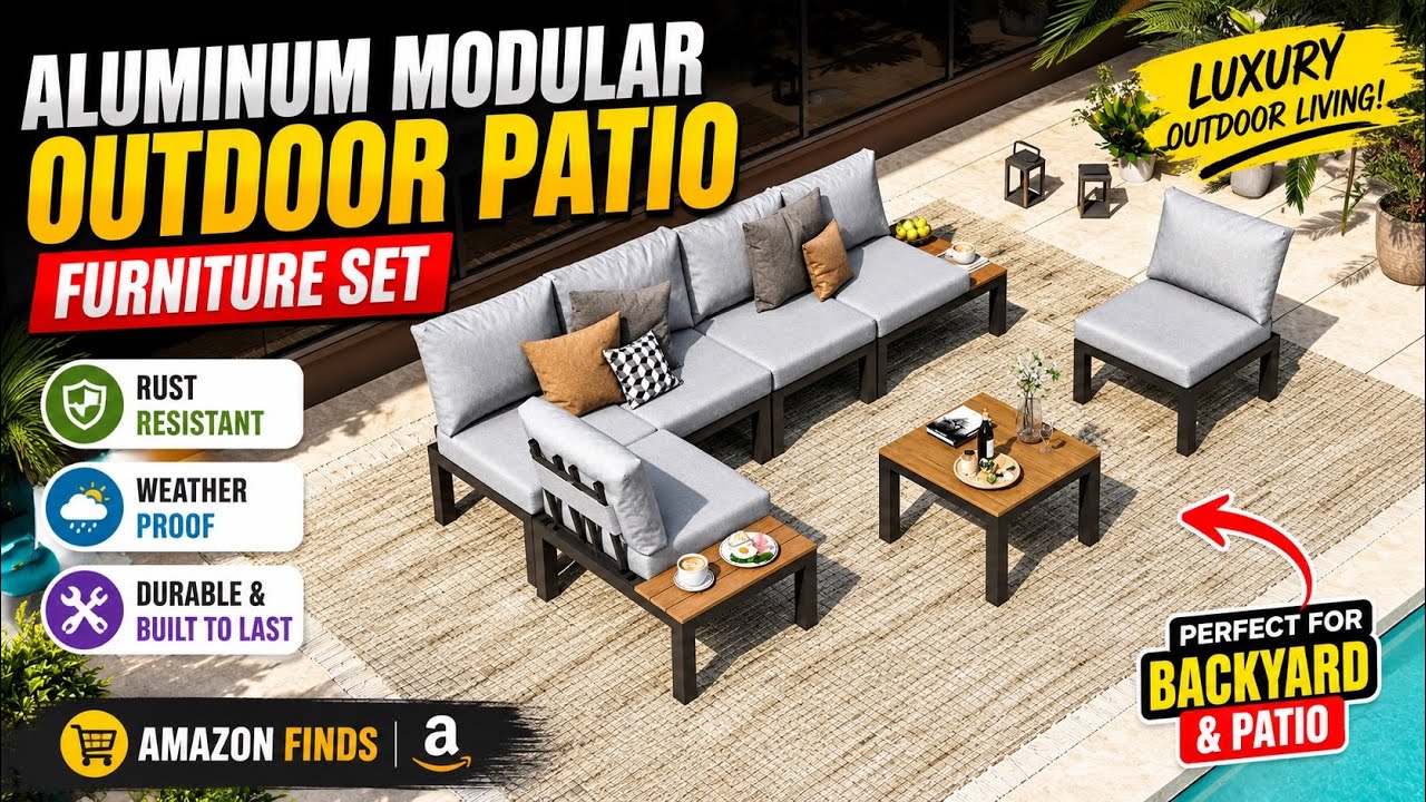 Luxury Aluminum Modular Outdoor Patio Furniture Set 🏡✨ | Best Amazon Patio Furniture review #Shorts