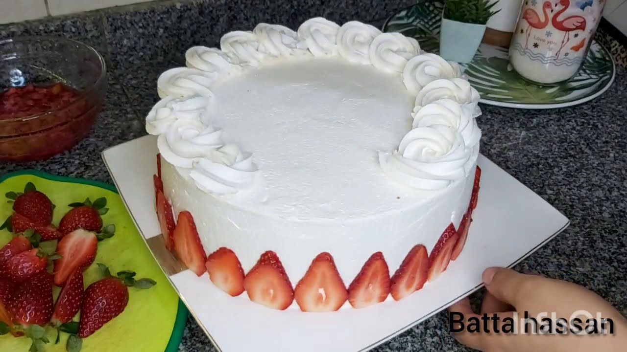 تورته للمبتدئين من الالف للياء اقتصاديه وسريعه🍓🥰 #سنه_اولي_مطبخ 😘