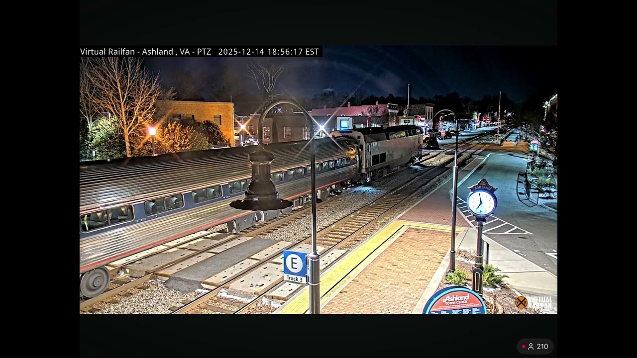 Amtrak 11 pulls  out of Ashland Virginia 
