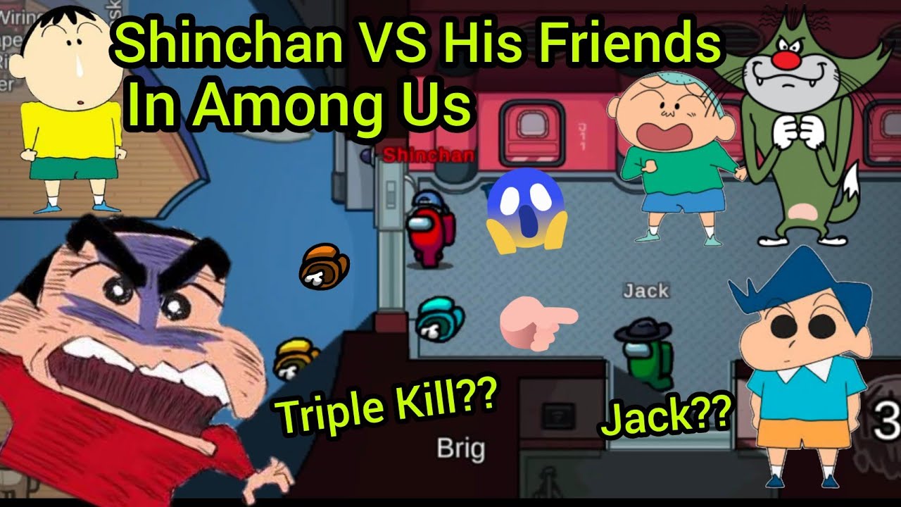Shinchan VS His Friends In Among Us🔥 (kasukabe defense group) Gone Intense 🔥