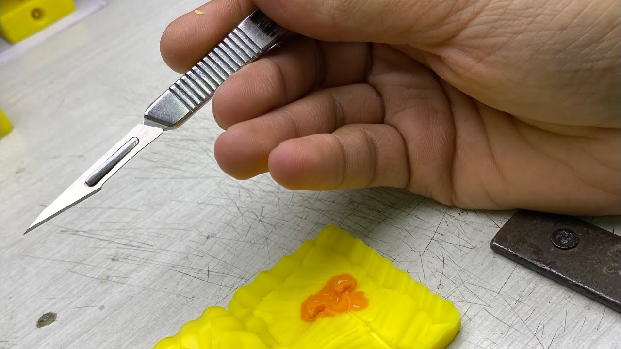 Corte de borracha para injeção de cera perdida!