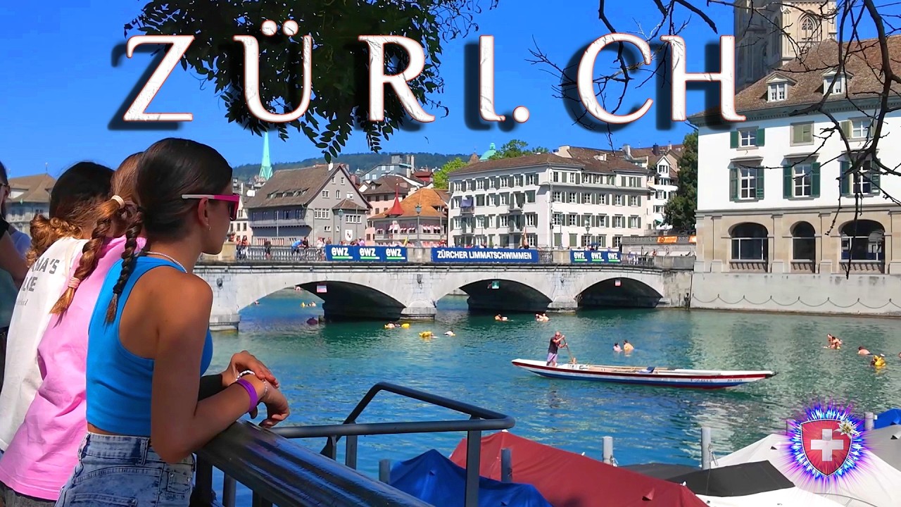 ZURICH SWITZERLAND ✨ Swim in Limmat River / City Center walking tour to Bahnhofstrasse  4K HDR