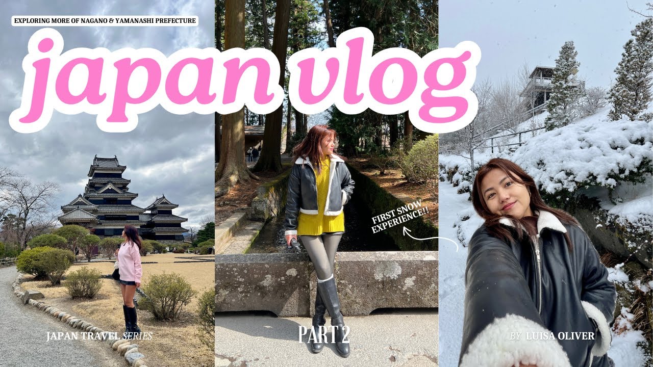 JAPAN VLOG ✈️🇯🇵 Part 2 (Exploring Nagano & Yamanashi, Snow + Onsen Experience, Fuji-Q Highland)