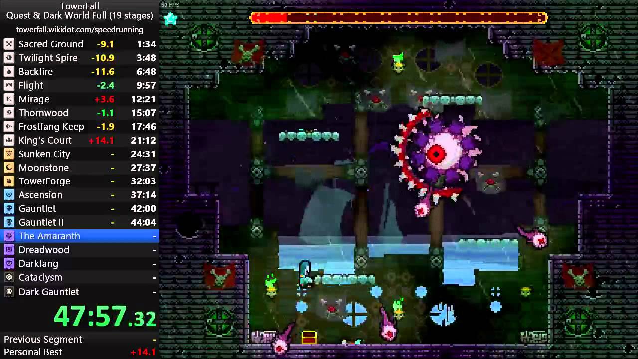TowerFall Speedrun - Co-op Full 1:11:59.80