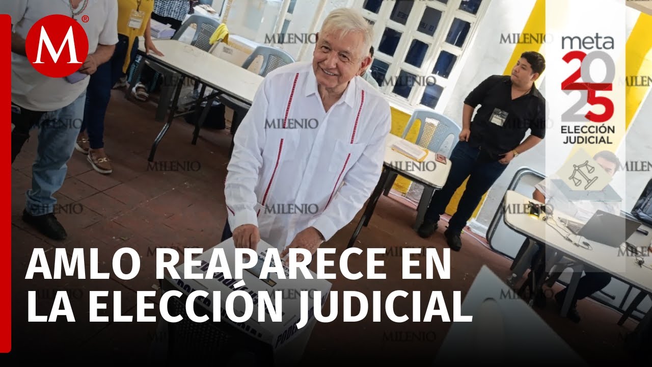 AMLO vota en la elección judicial; reaparece en casilla de Palenque, Chiapas