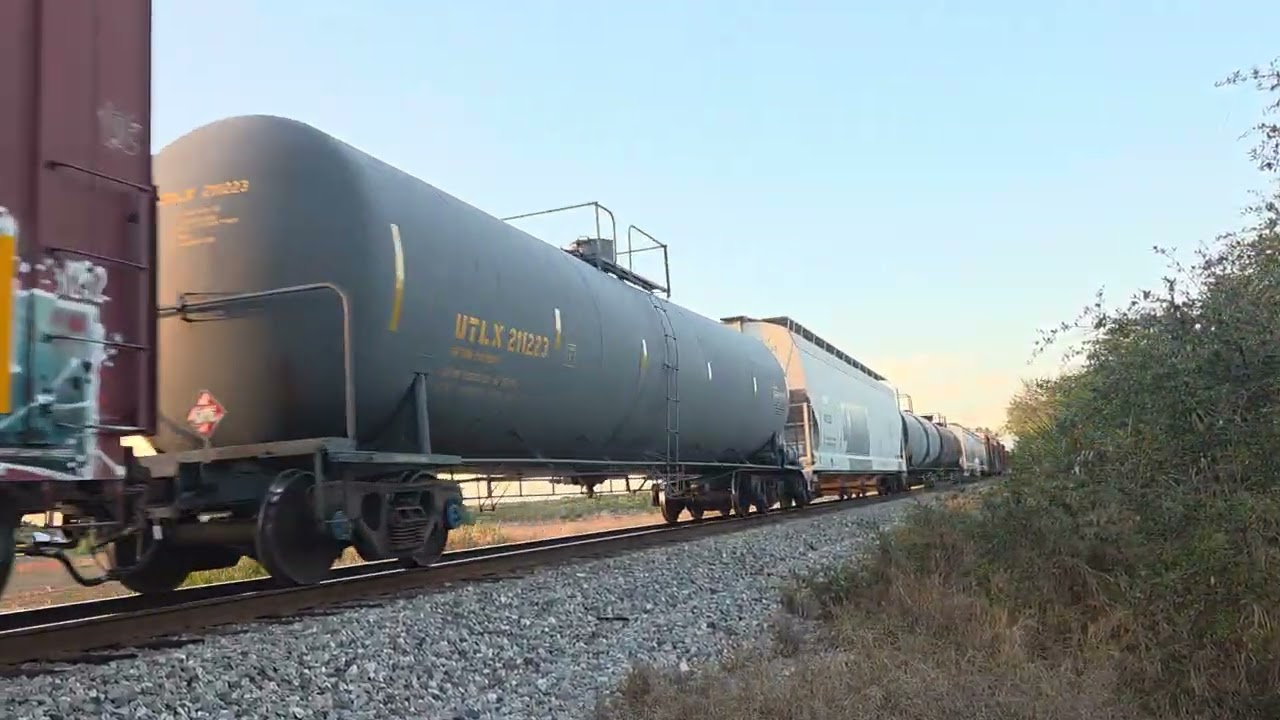 Freight Train Leaving Town