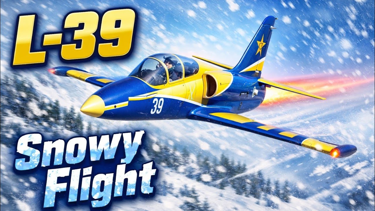 Arrows L-39 50mm edf flight in snowy field