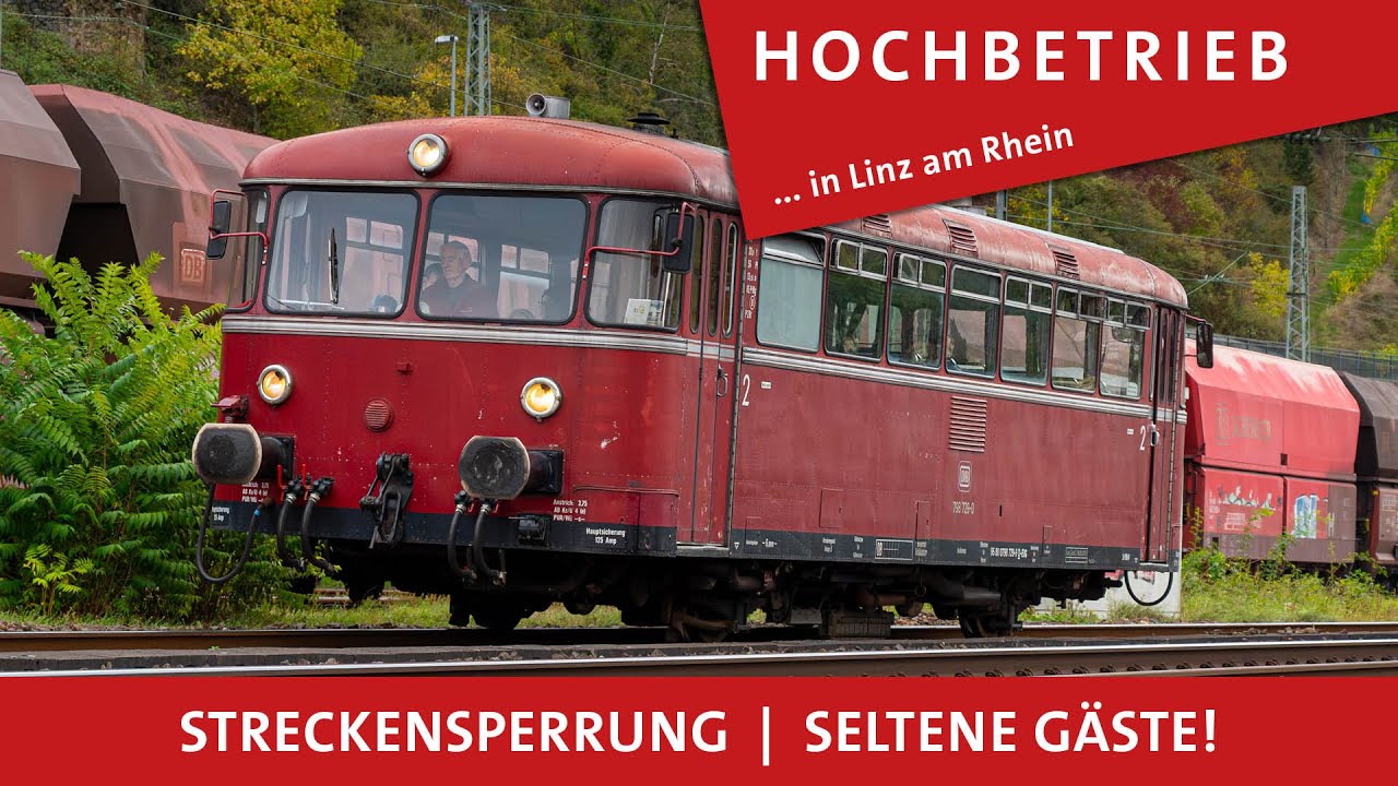 Bahn-Streckensperrung | Hochbetrieb am Bahnhof Linz am Rhein