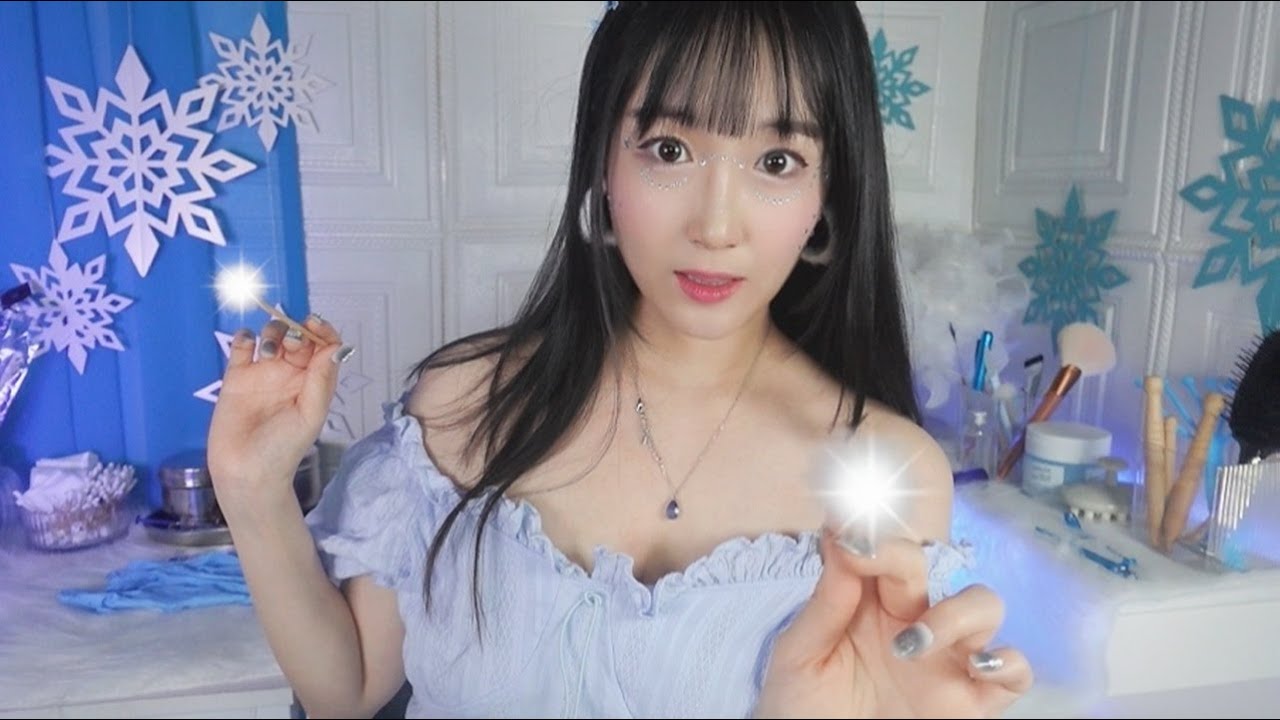 ASMR Snow Girl Cares Your Ears❄️👂 l Cozy Ear Cleaning, Ear Massage Shop