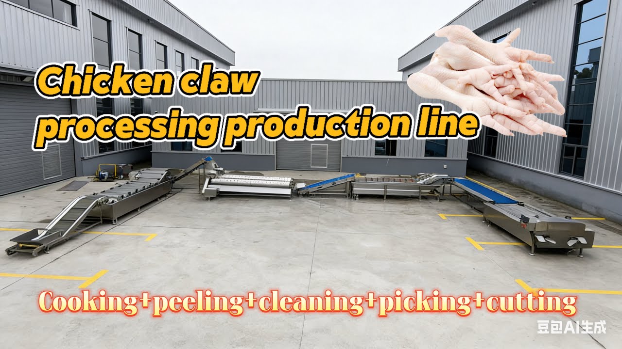 Automatic Chicken Paw Production Line | blanching machine | peeling machine | cutting machine