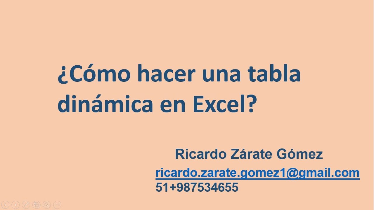 ¿Cómo hacer una tabla dinámica en Excel?