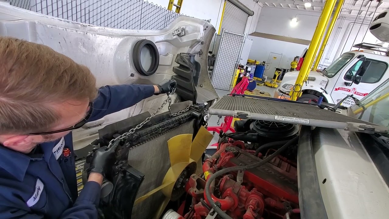 PART 2  RADIATOR REPLACEMENT WALKTHROUGH, FREIGHTLINER M2 WITH CUMMINS ISB