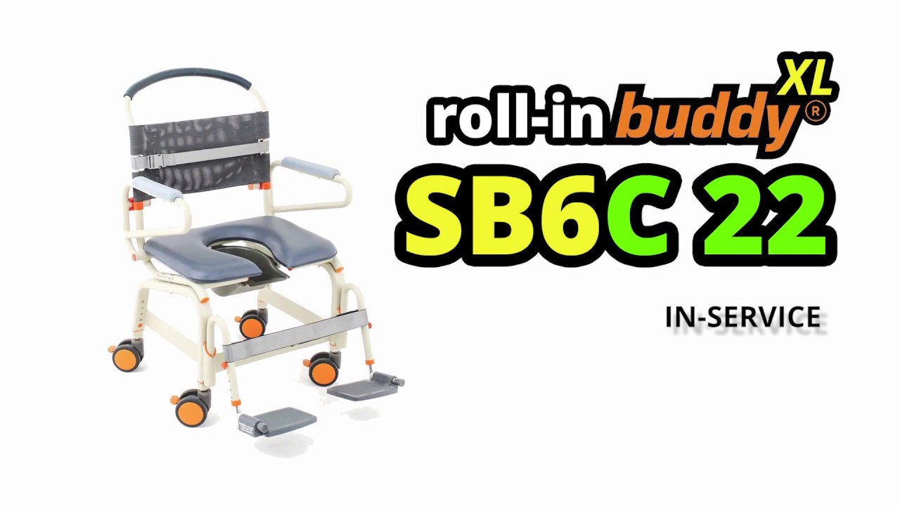 Roll-In Buddy XL SB6c 22  - Inservice Video - Heavy Duty Mobile Shower Chair For Roll-In Showers