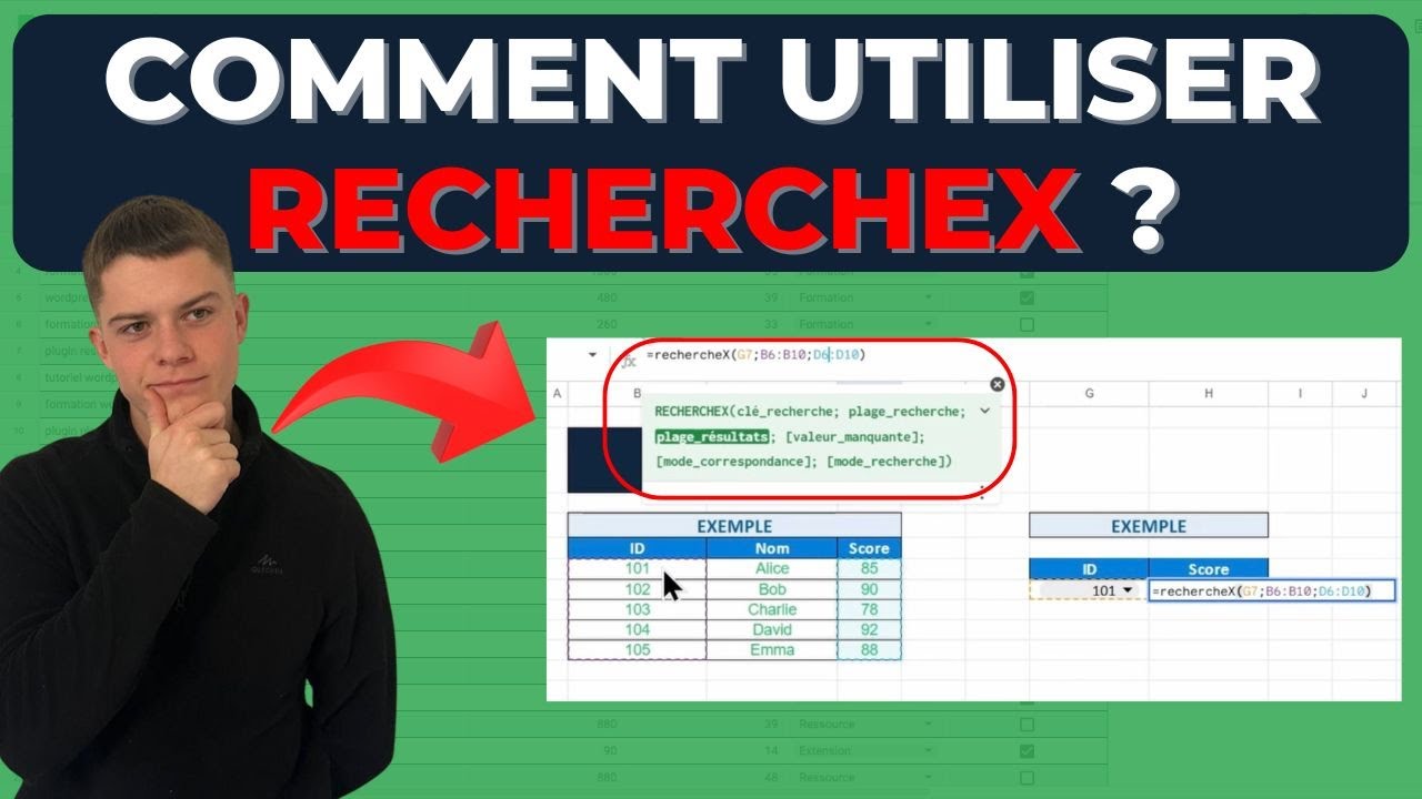 Comment utiliser la fonction RECHERCHEX sur Google Sheets ?