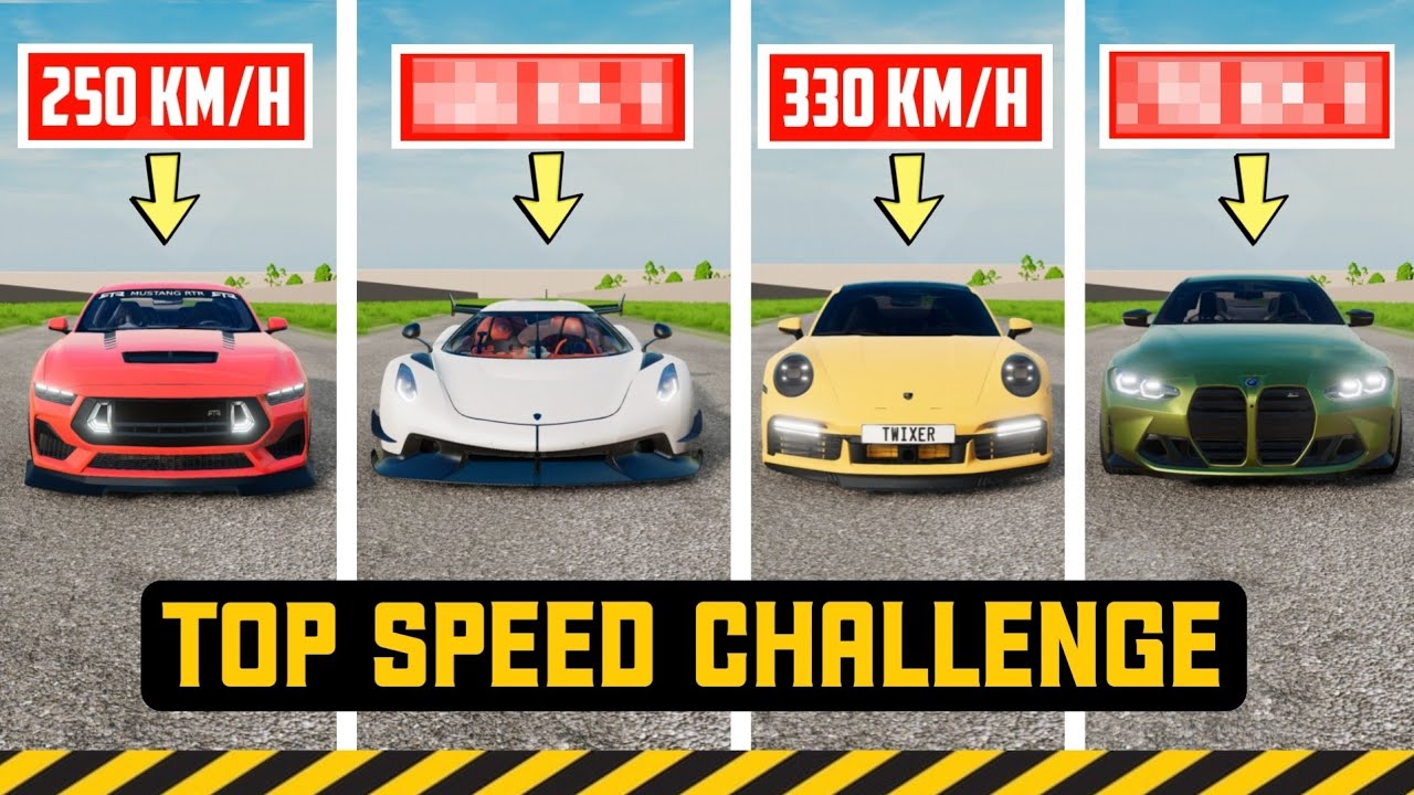 SUPER CARS TOP SPEED CHALLENGE ( LUXURY VEHICLES ) BeamNG 