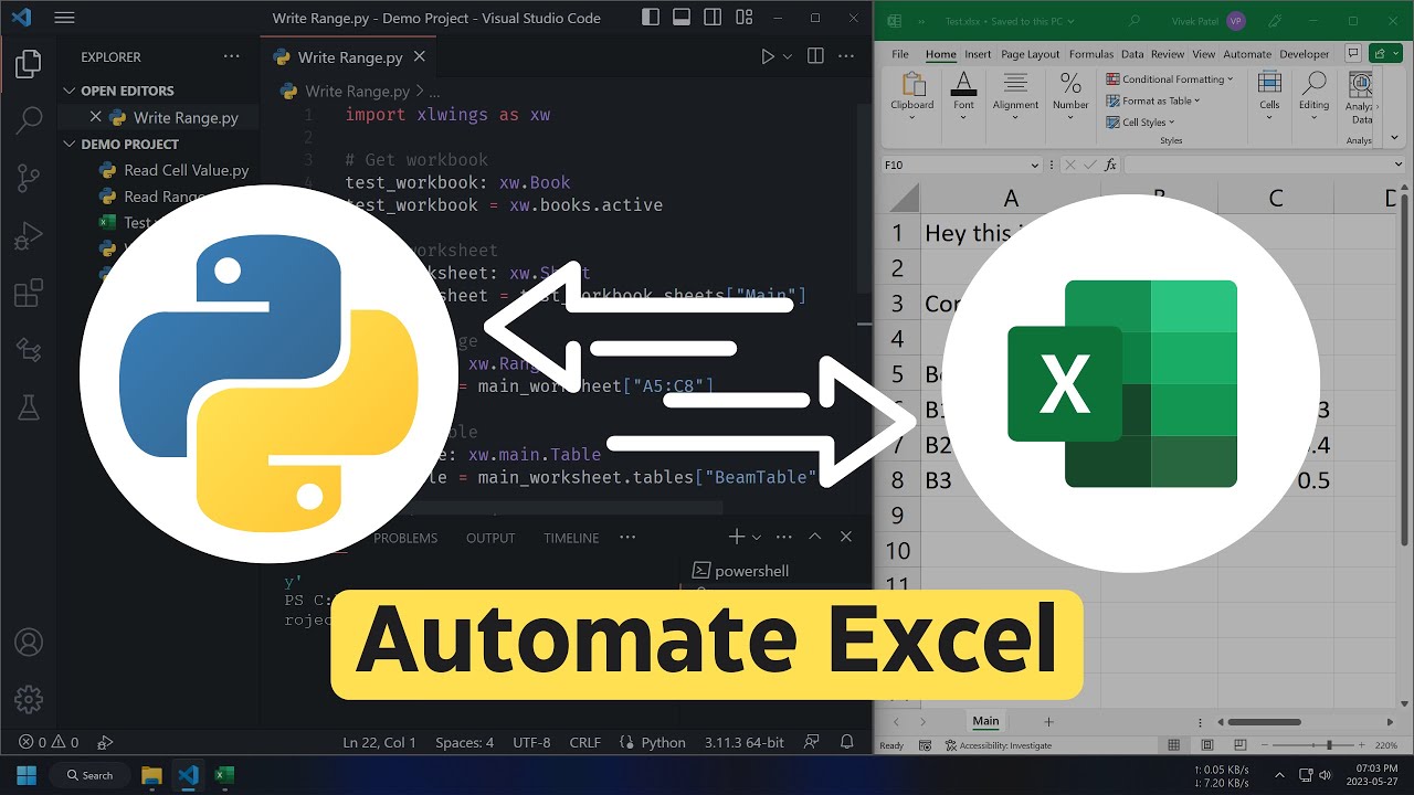 How to automate excel using python and xlwings