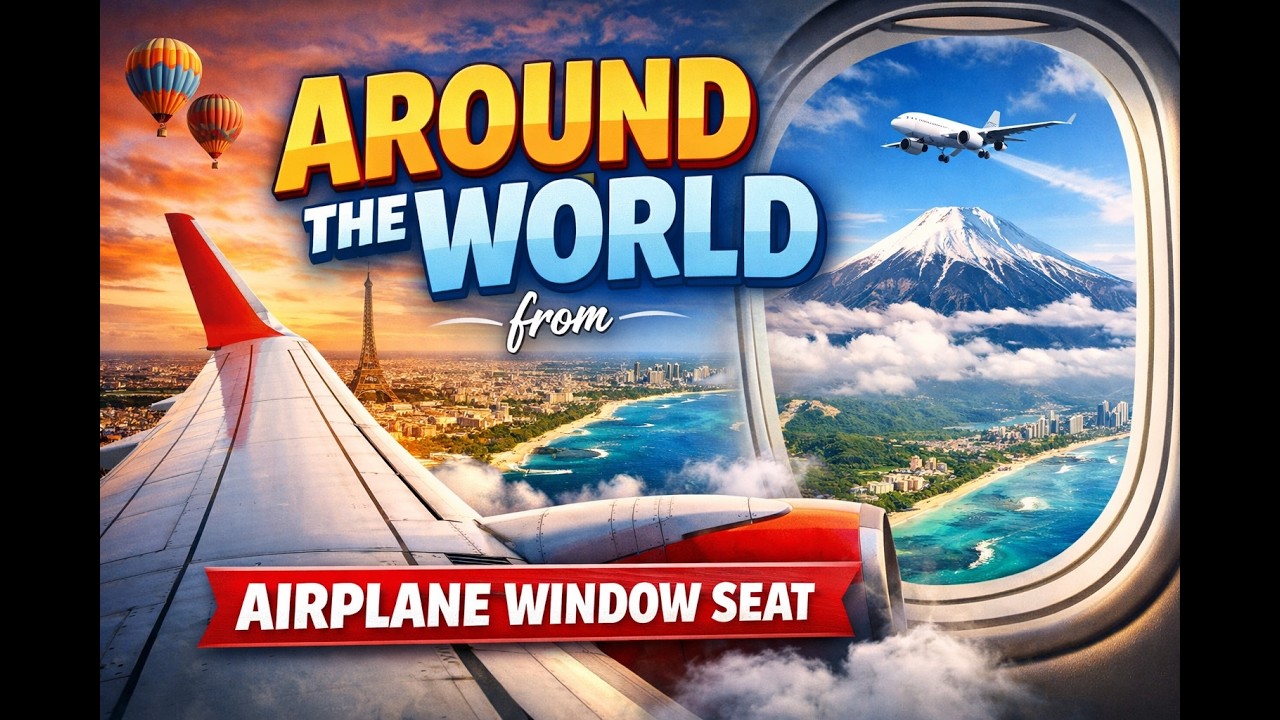 Around the world from airplane window seat