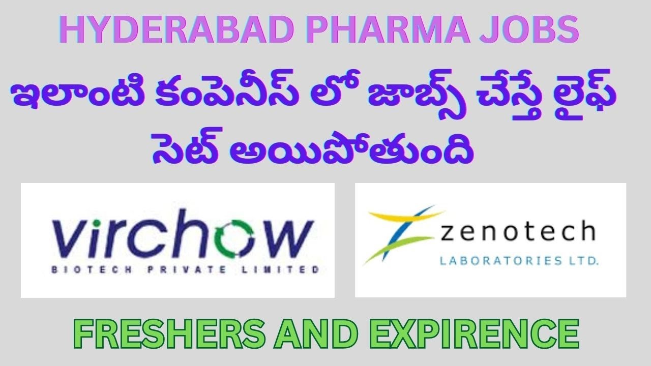 virchow biotech , zenotech laboratories pharma latest jobs notifications 2025