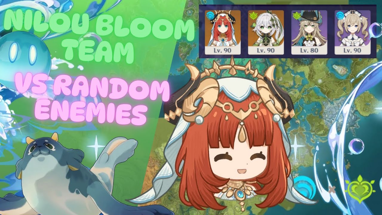Nilou Bloom Team VS Random Enemies #genshinimpact #genshin #nilou #niloubloom #combat