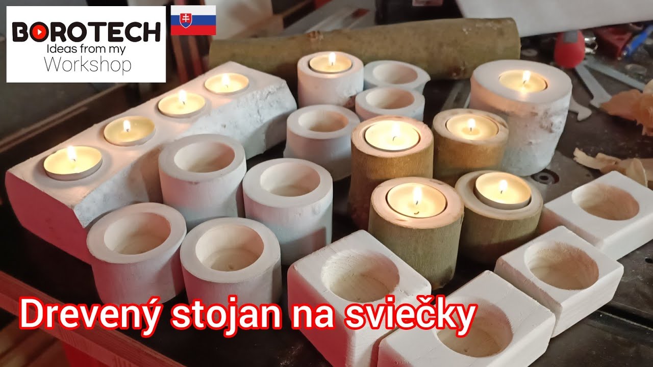 Svietnik z Prírodného Dreva na Čajové Sviečky. №274