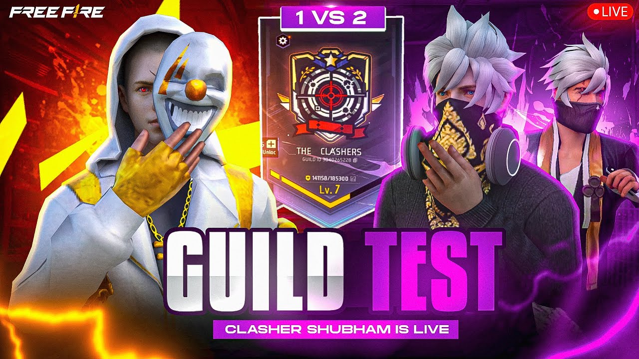 FREE FIRE LIVE😎1v2 HARDEST GUILD TEST🔥 FINDING NEW LEGENDS | FF LIVE GUILD TEST