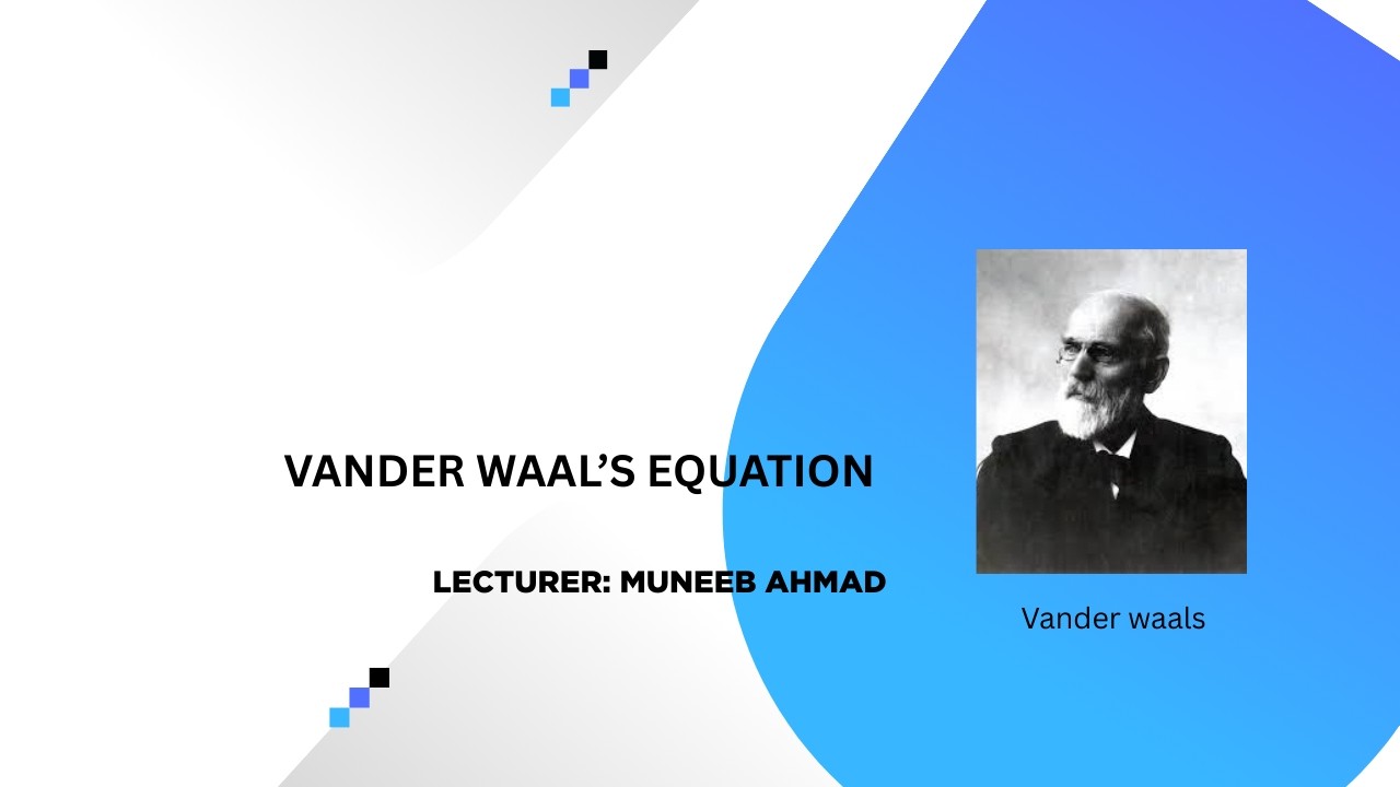 VANDER WAAL'S EQUATION