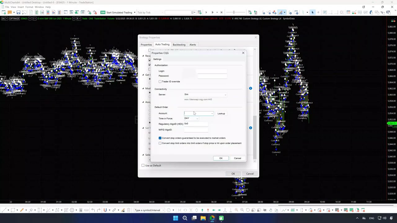 How to auto trade in MultiCharts