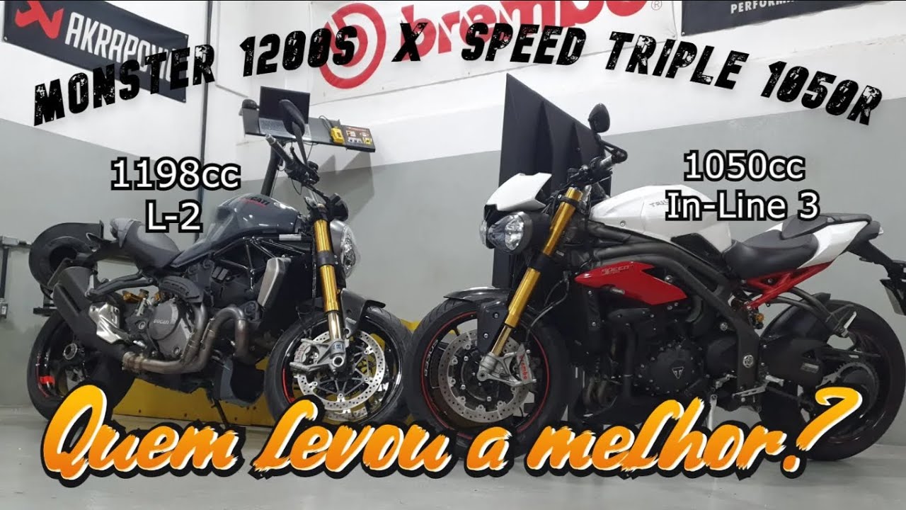 MP - Batalha do dinamômetro: Speed Triple 1050 x Monster 1200S . Qual levou a melhor?