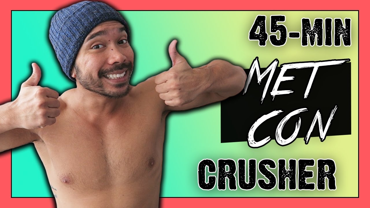 45 Minute MetaShred HIIT Workout :: Metabolism Boosting, MetCon, Full Body Workout with Weights