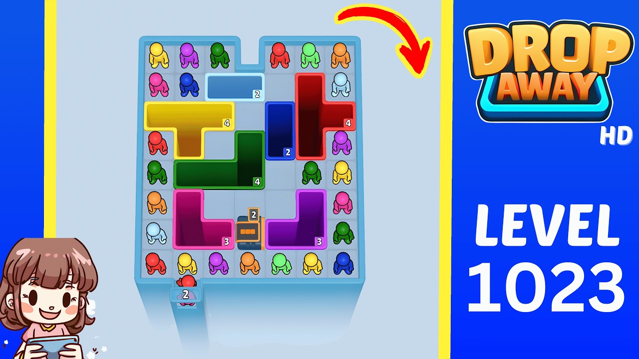 Drop Away Level 1023 Solution Walkthrough