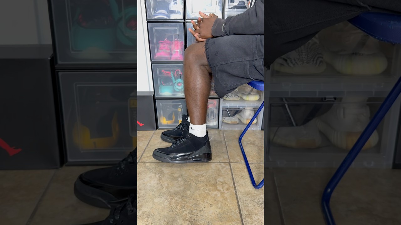 Jordan 3 Black Cat 2025 On Foot