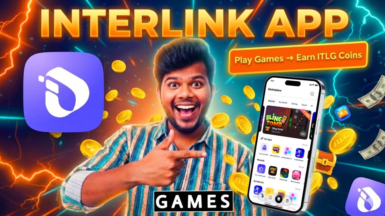 &ldquo;How to Play Games in Interlink & Earn ITLG Coins 💰 | Interlink App Full Telugu Explanatio