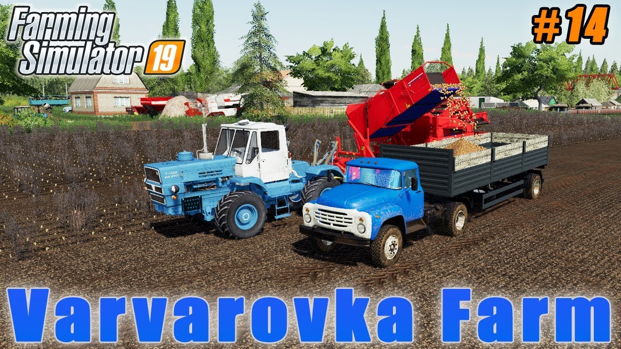Selling straw, harvesting potato | Farming in Varvarovka | Farming simulator 19 | Timelapse #14