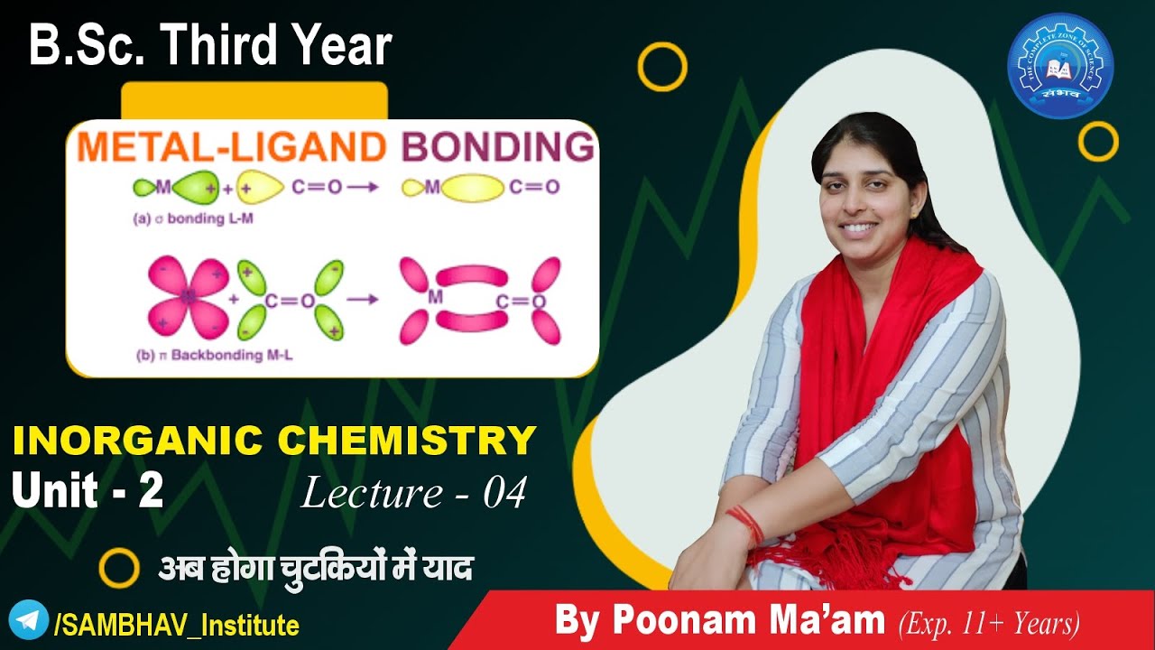 Metal Ligand Bonding Lecture 4 | B.Sc. Third Year | Inorganic Chemistry by Poonam Ma'am