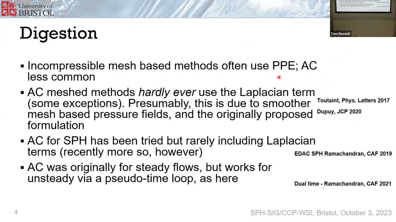 Seminar 5: Artificial Compressibility for Smoothed Particle Hydrodynamics using Pressure Smoothing