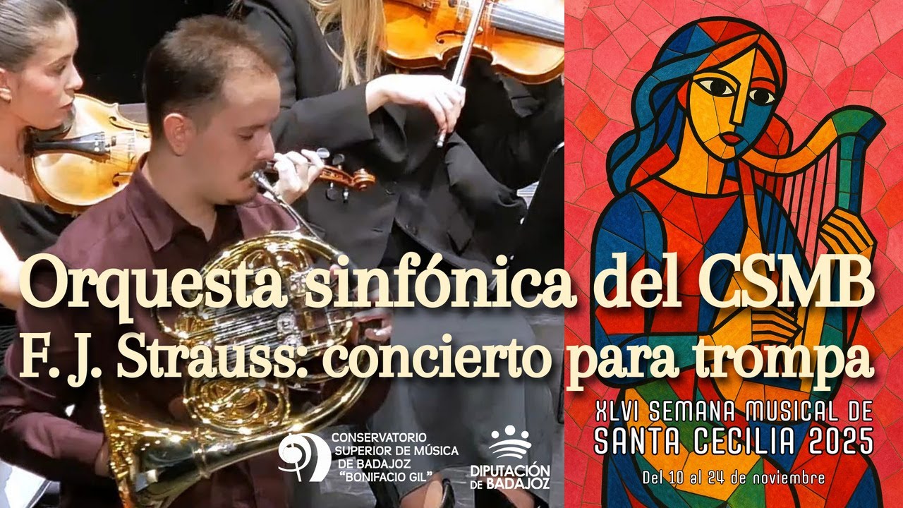 F.J. Strauss: concierto para trompa. Lorenzo Ginés, Orquesta CSMB, Miguel Morán [4K]