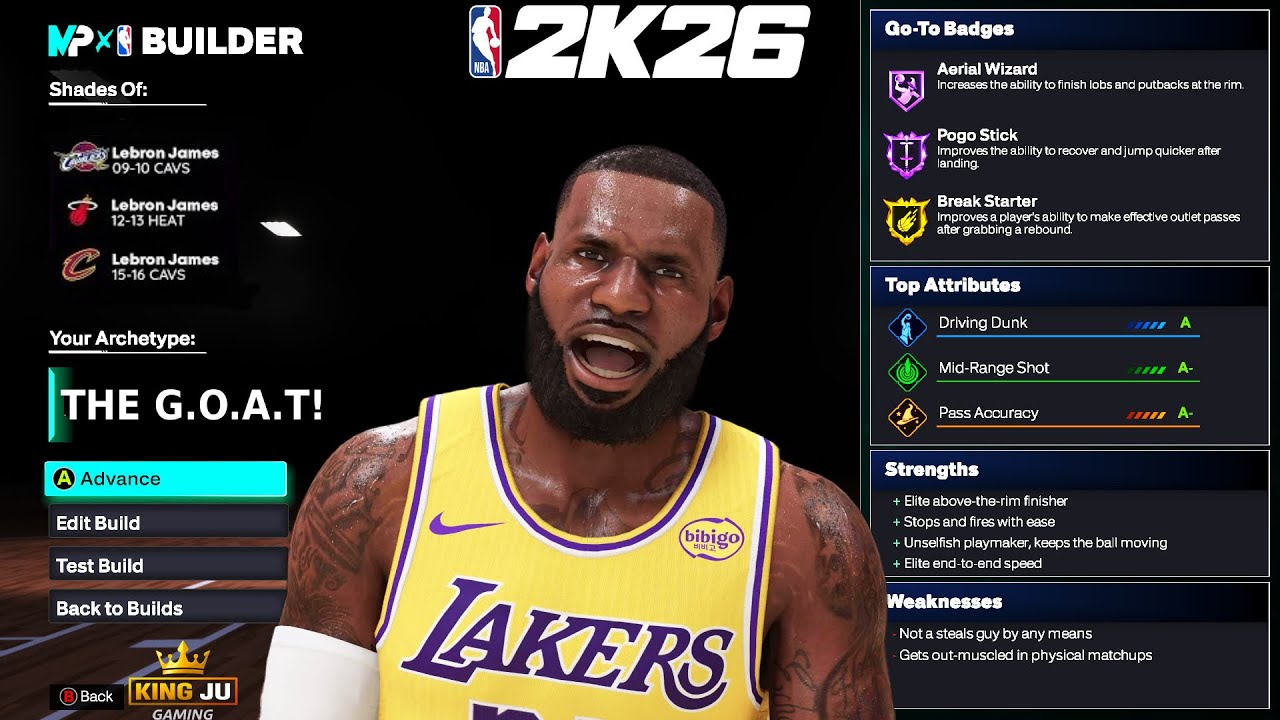 This 99 Overall LeBron James Build is unstoppable in NBA 2k26