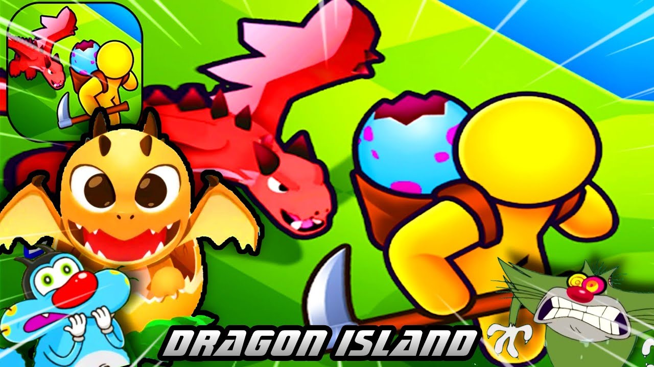 Oggy And Jack, Shinchan try to Max Level in Dragon Island Game 😱 Oggy Game 🔥