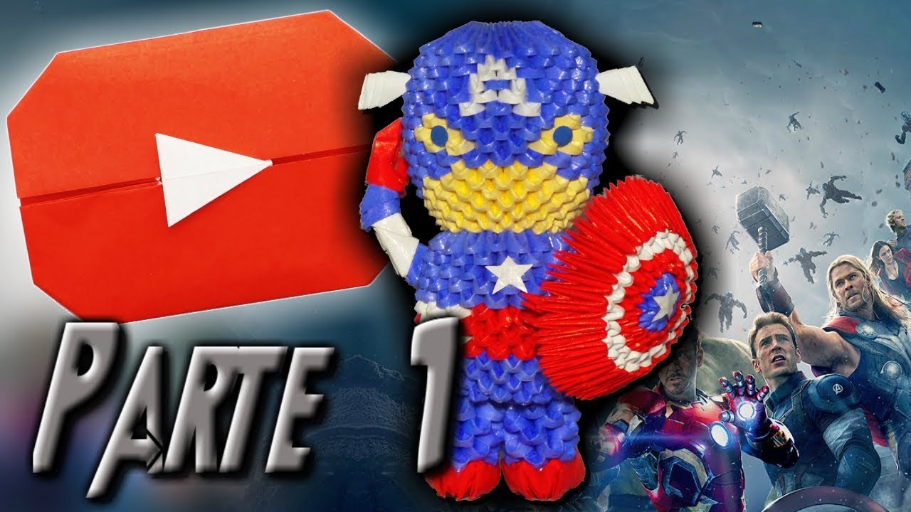 CAPITÁN AMÉRICA En Origami 3d - PARTE 1 - /Leyenda Origami