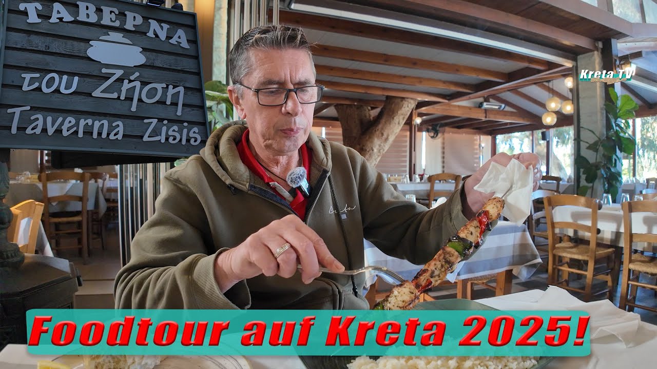 Taverna Zisis - Tzatziki und Souvlaki - in Rethymno, Foodtour auf Kreta 2025