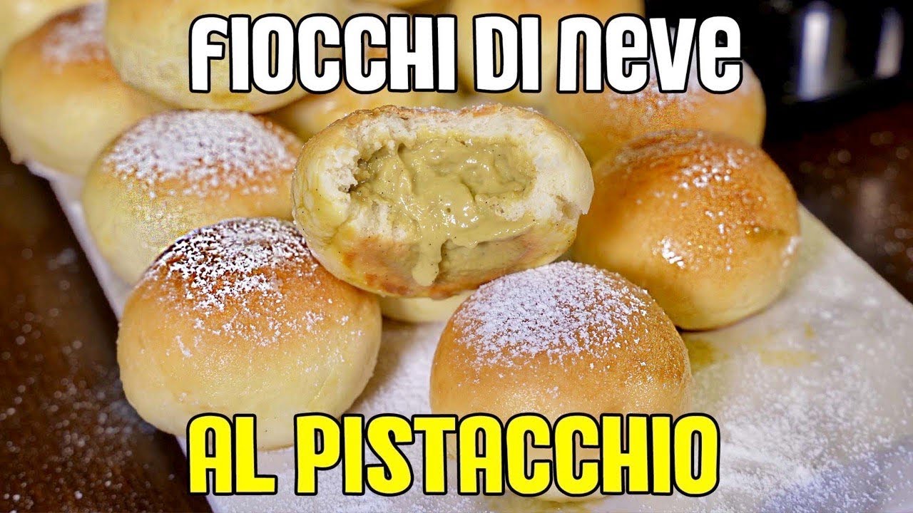 FIOCCHI di neve al PISTACCHIO ( fiocco di poppella ) SOFFICISSIMI
