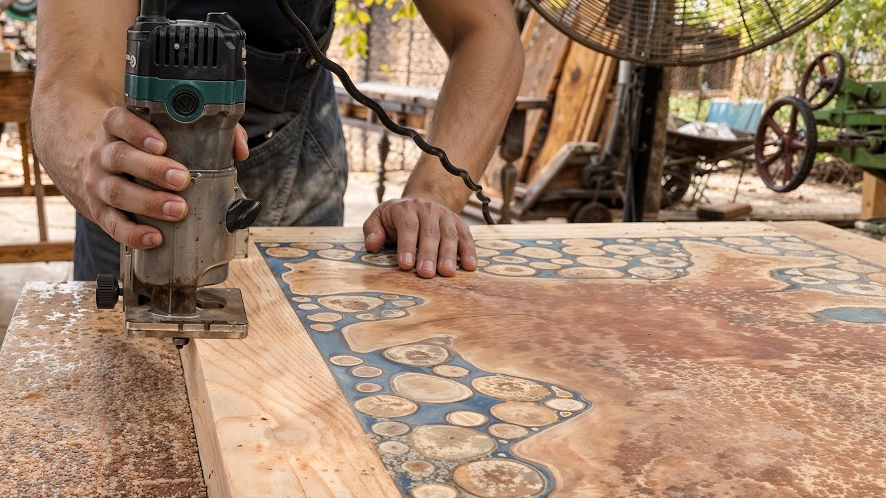 20-Year-Old Carpenter Creates Stunning Wooden Masterpiece with 2kg Epoxy