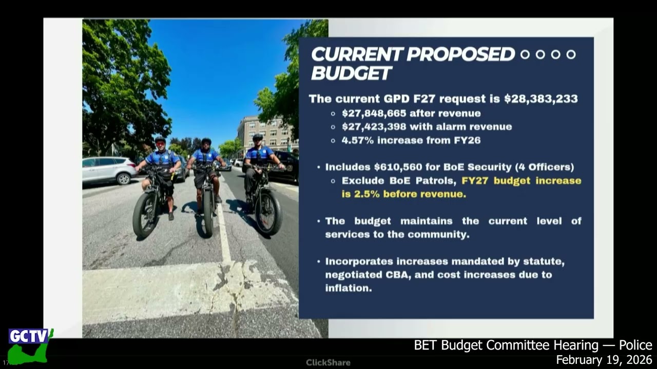 BET Budget Committee Hearing - Police, February 19, 2026