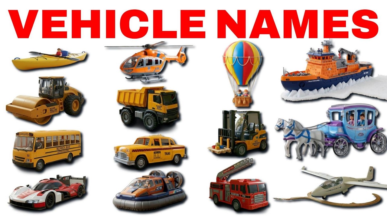 Vehicle Names | Learn 65 Vehicle Names in English with Sounds | Vehicles Vocabulary #vehiclesname